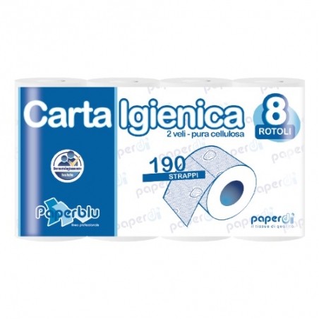 Paperdì Carta Igienica Paperblu 8 Rotoli x 12 Confezioni