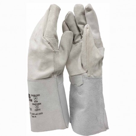 EDIS E21.06W Guanti da lavoro in pelle crosta per saldatura