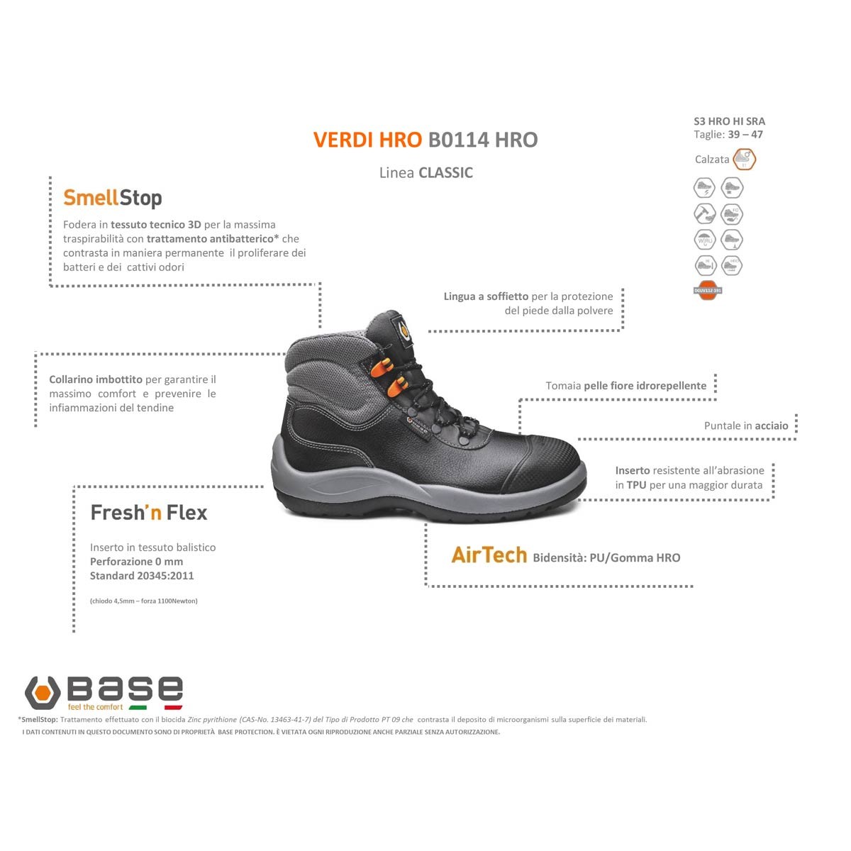 Base Protection Verdi S3 HRO HI SRA Scarpe antinfortunistica
