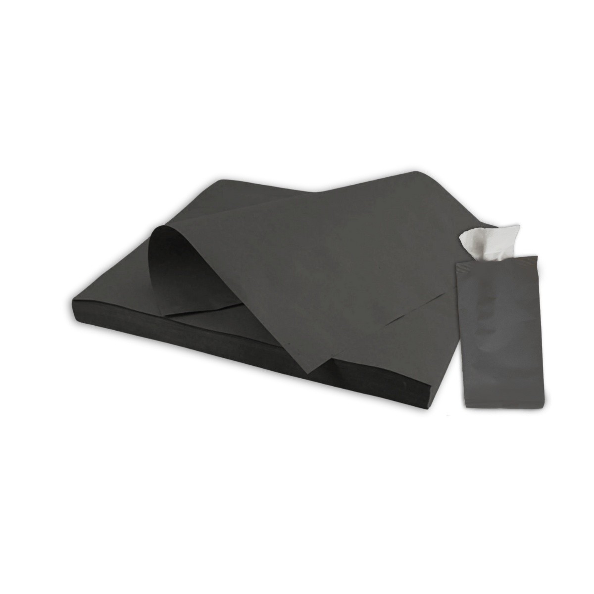 Kit Tovaglietta 35x50 1000 pz e Busta portaposate con tovagliolo 400 pz Nero