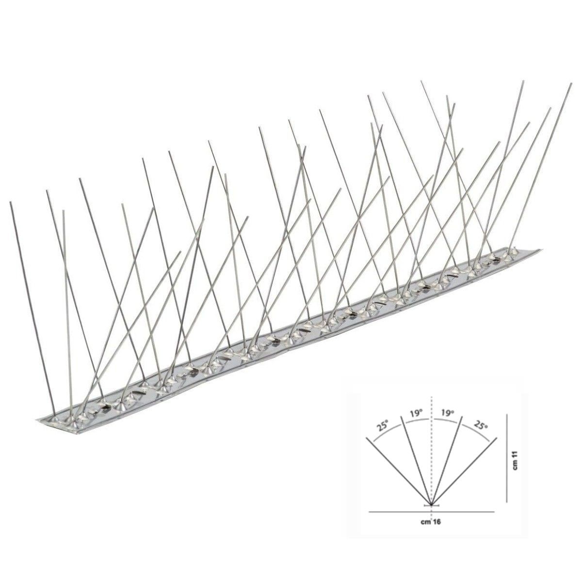 OSD Dissuasore Inox 80 Spilli 100 mm, angolazione 16 cm