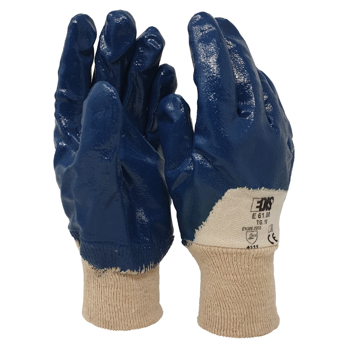 EDIS E61.01N Guanti da lavoro in cotone jersey Tg. 10