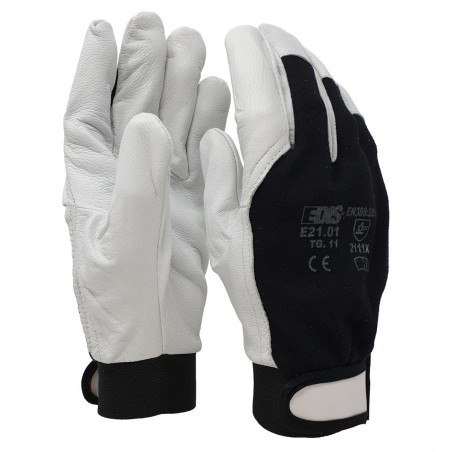 EDIS E21.01 Guanti da lavoro in pelle ovino fiore