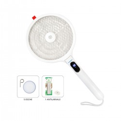 Kit Racchetta Bianca Antizanzare + esche e antilarvale